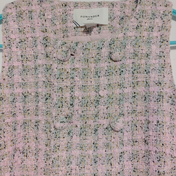 Pomander Place Bianca Tweed Dress Peoni Pink Size XS - Picture 4 of 8